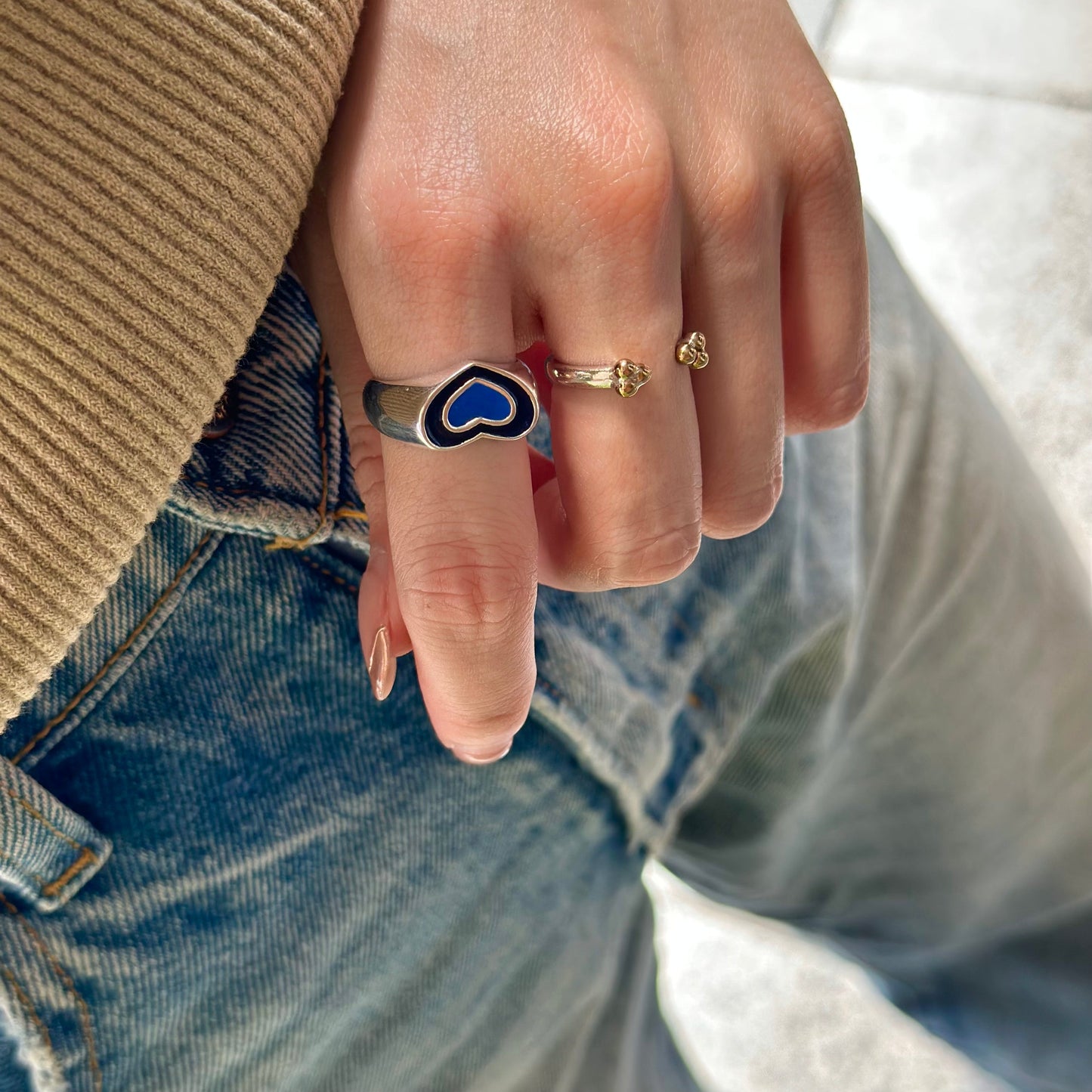 Enamel Heart ring