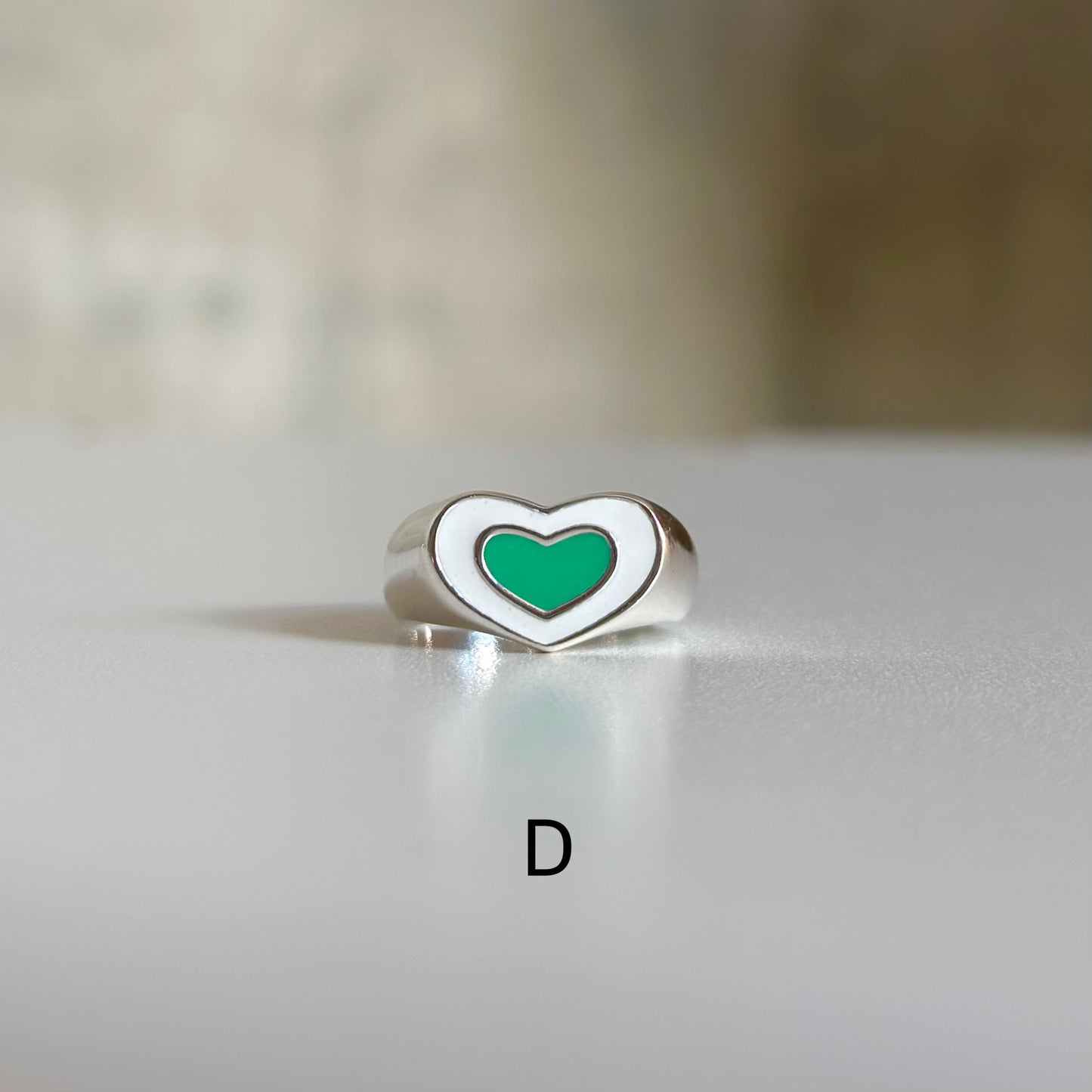 Enamel Heart ring