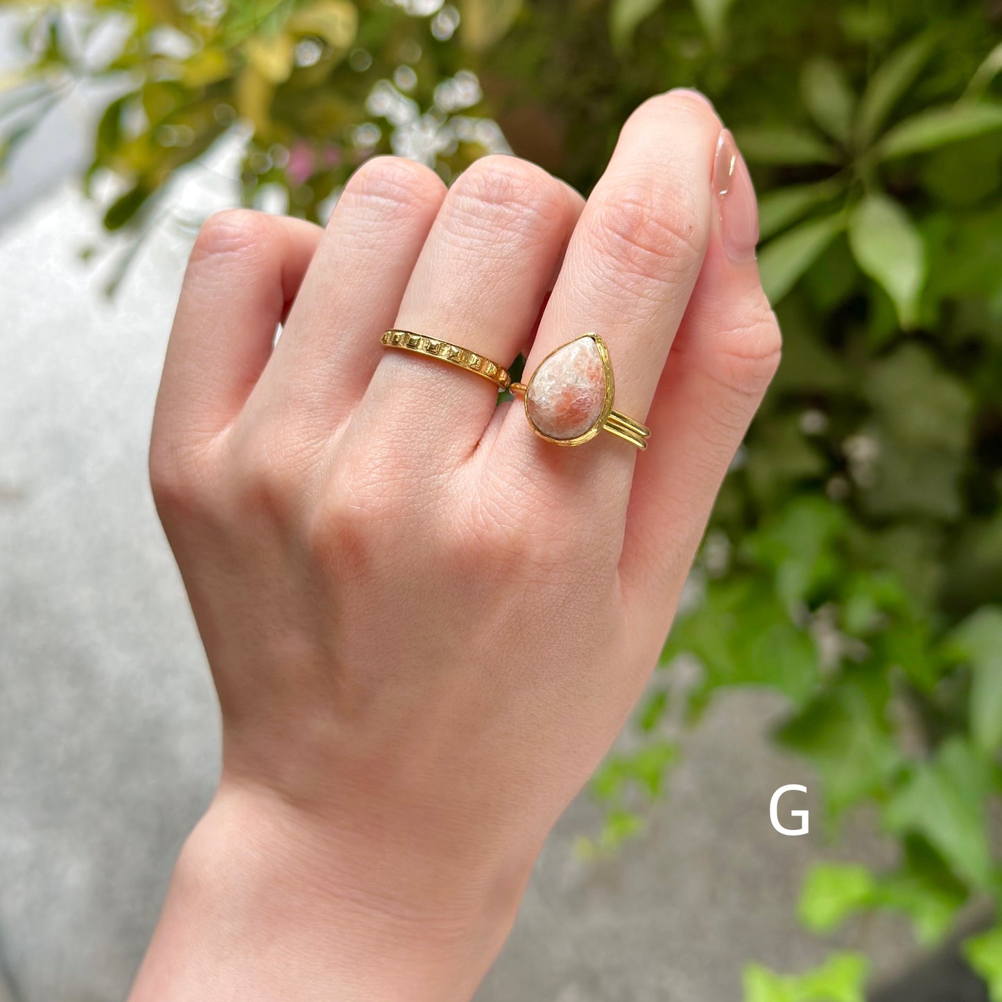 Brass 1stone ring 3