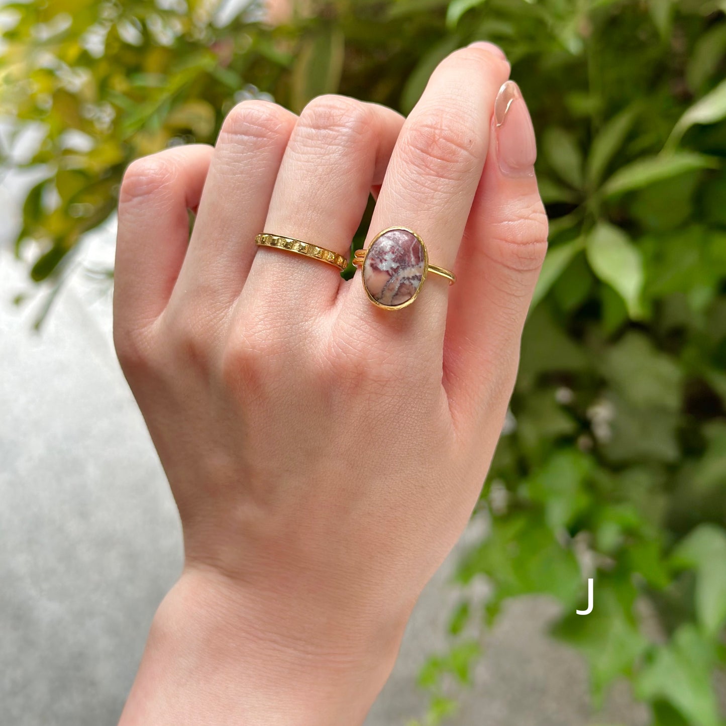 Brass 1stone ring 3