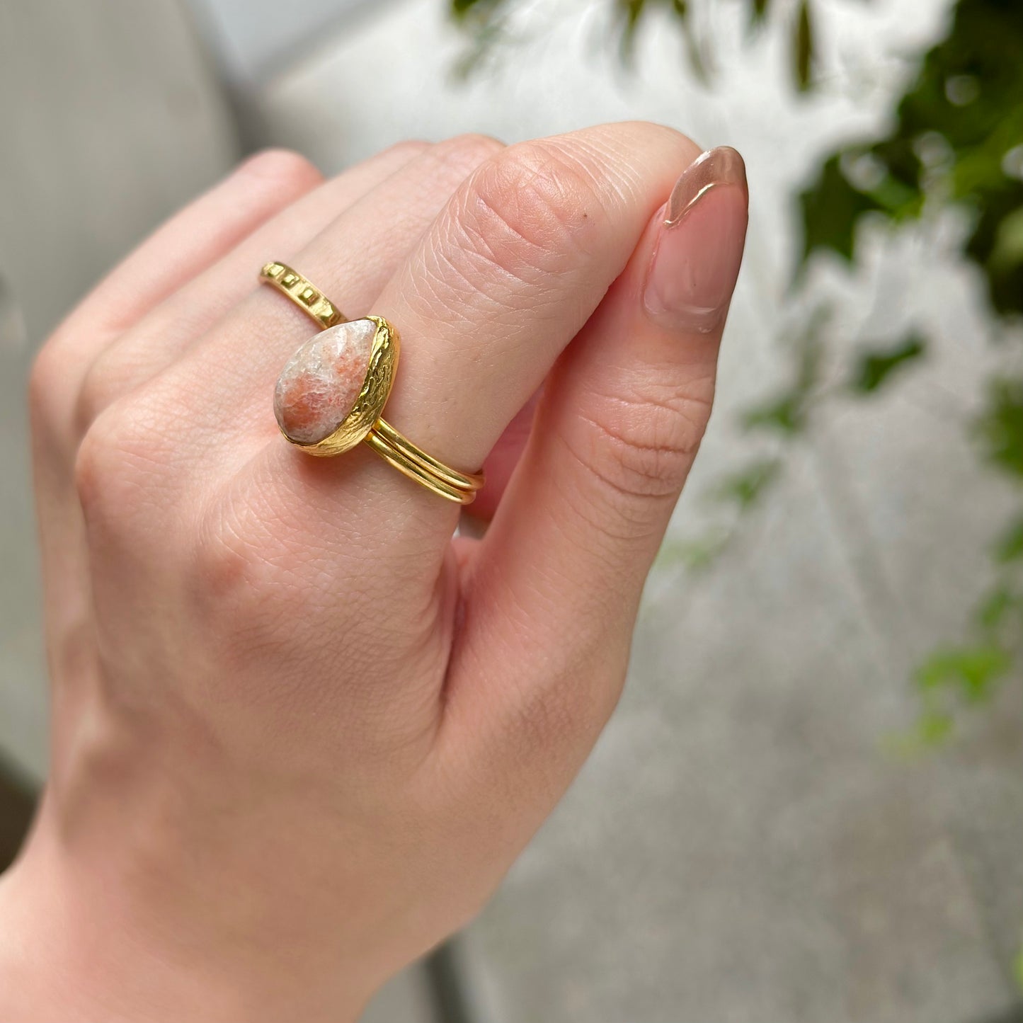 Brass 1stone ring 3