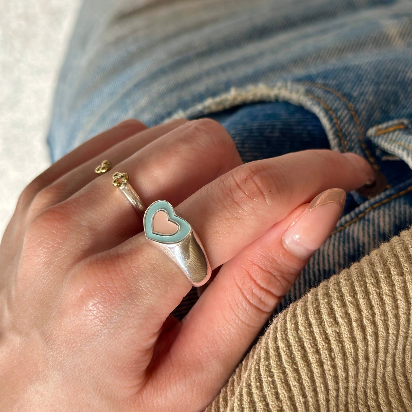 Enamel Heart ring
