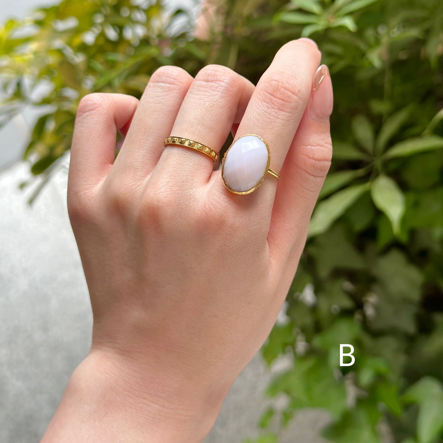 Brass 1stone ring 3