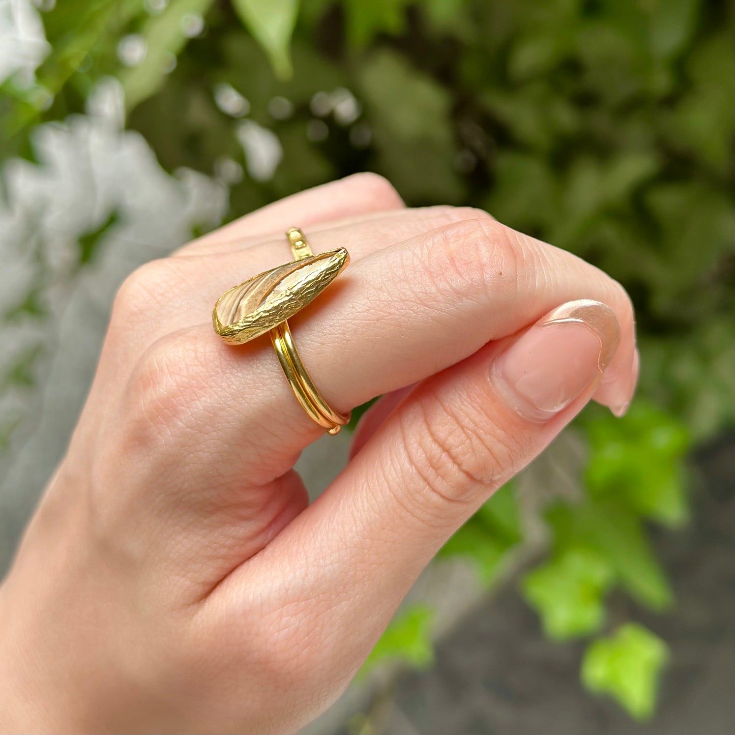Brass 1stone ring 4