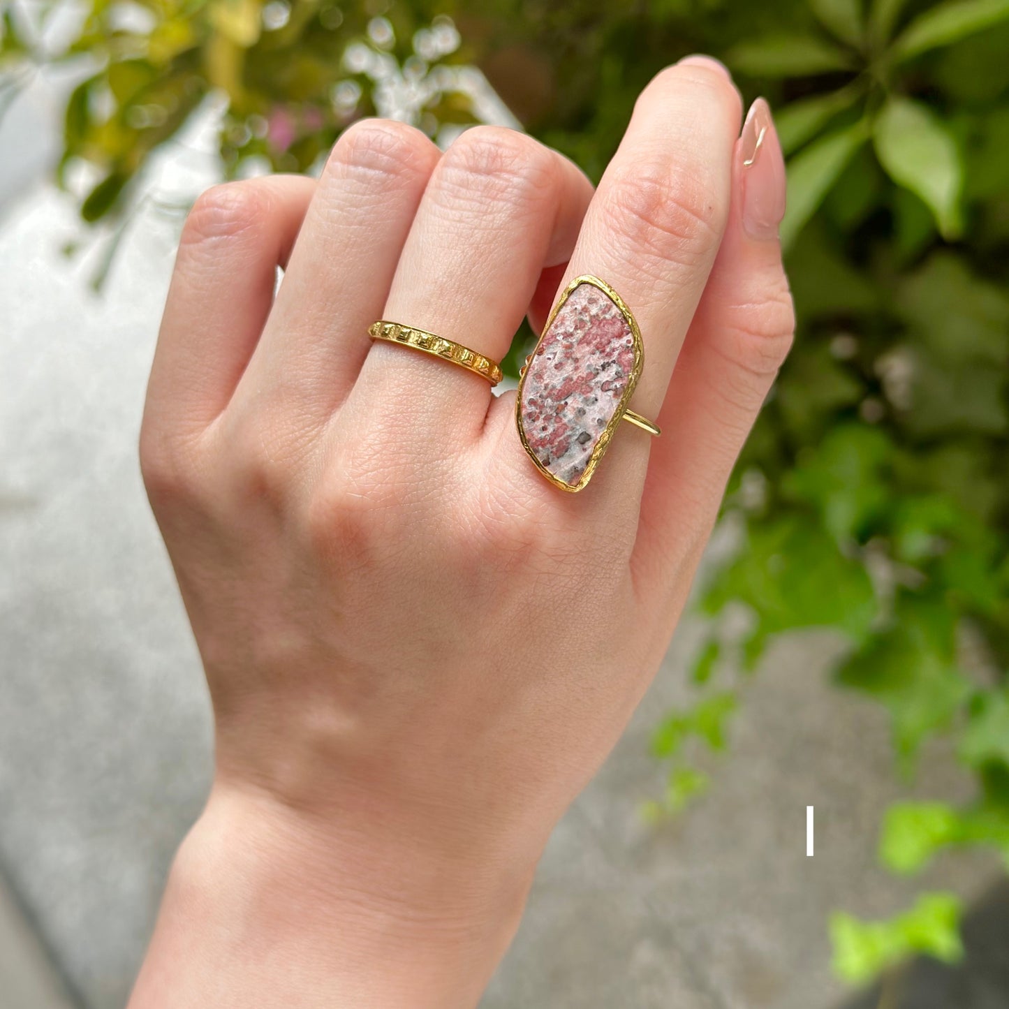 Brass 1stone ring 3