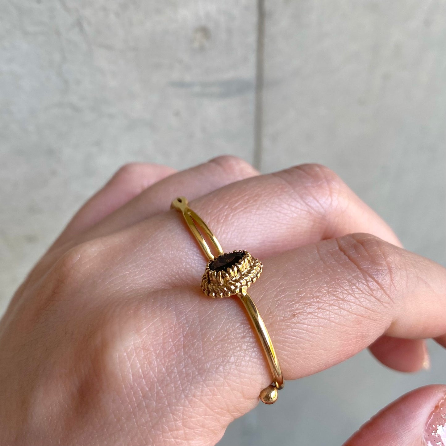 Brass petit ring〈brown〉