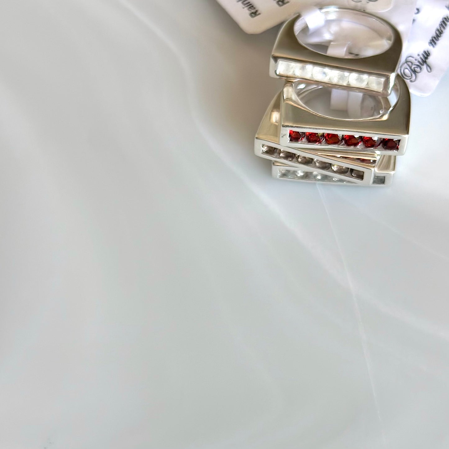 【poco】6stone line ring