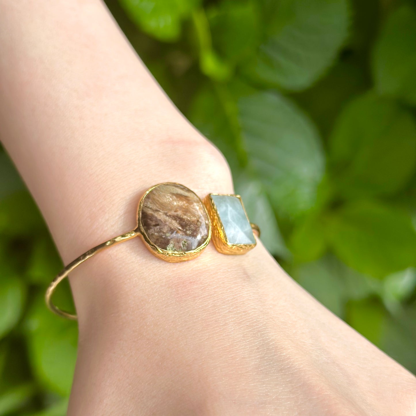 Brass 2stone Bangle 1