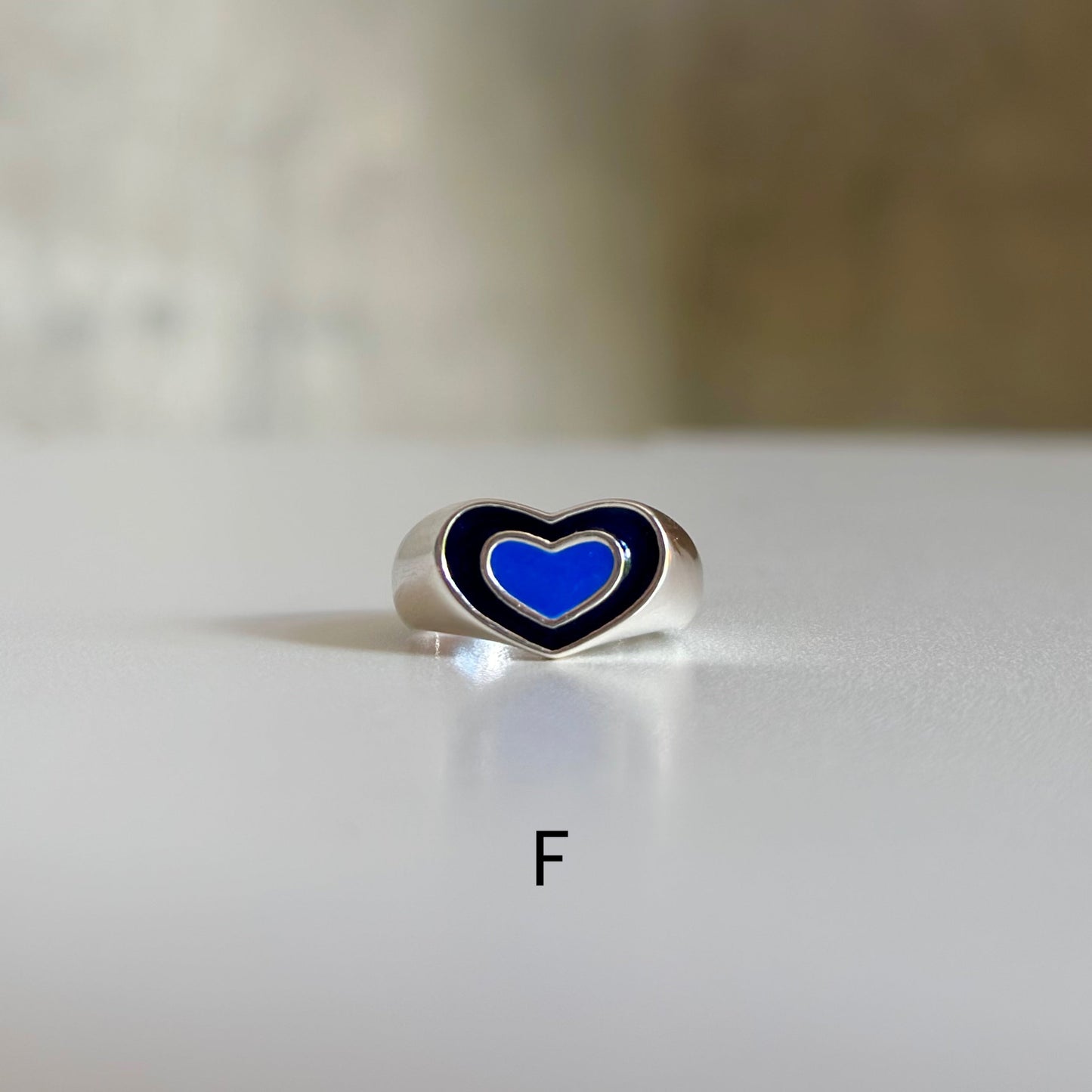 Enamel Heart ring