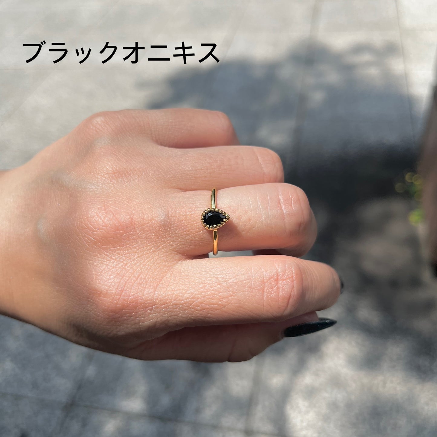 Brass petit ring〈drop〉