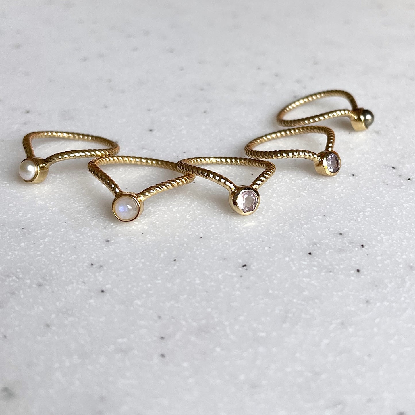 Brass V design ring