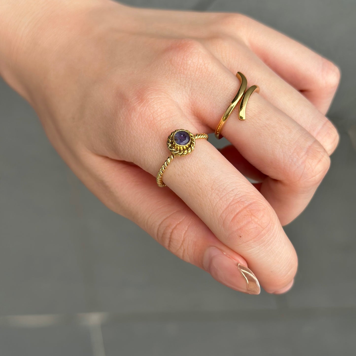 Brass petit ring〈twist 1〉