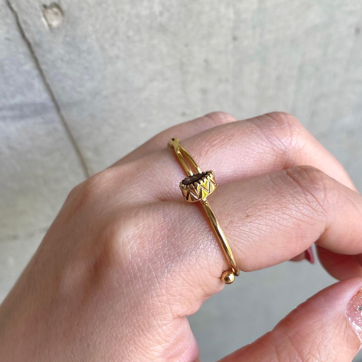 Brass petit ring〈brown〉