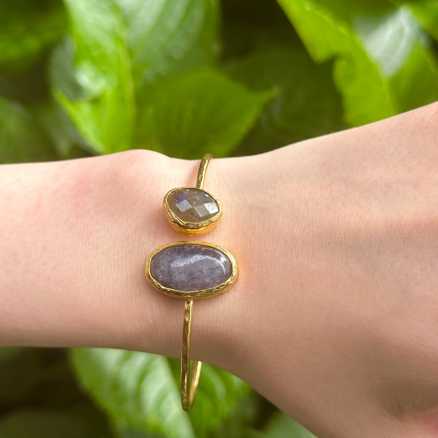 Brass 2stone Bangle 2