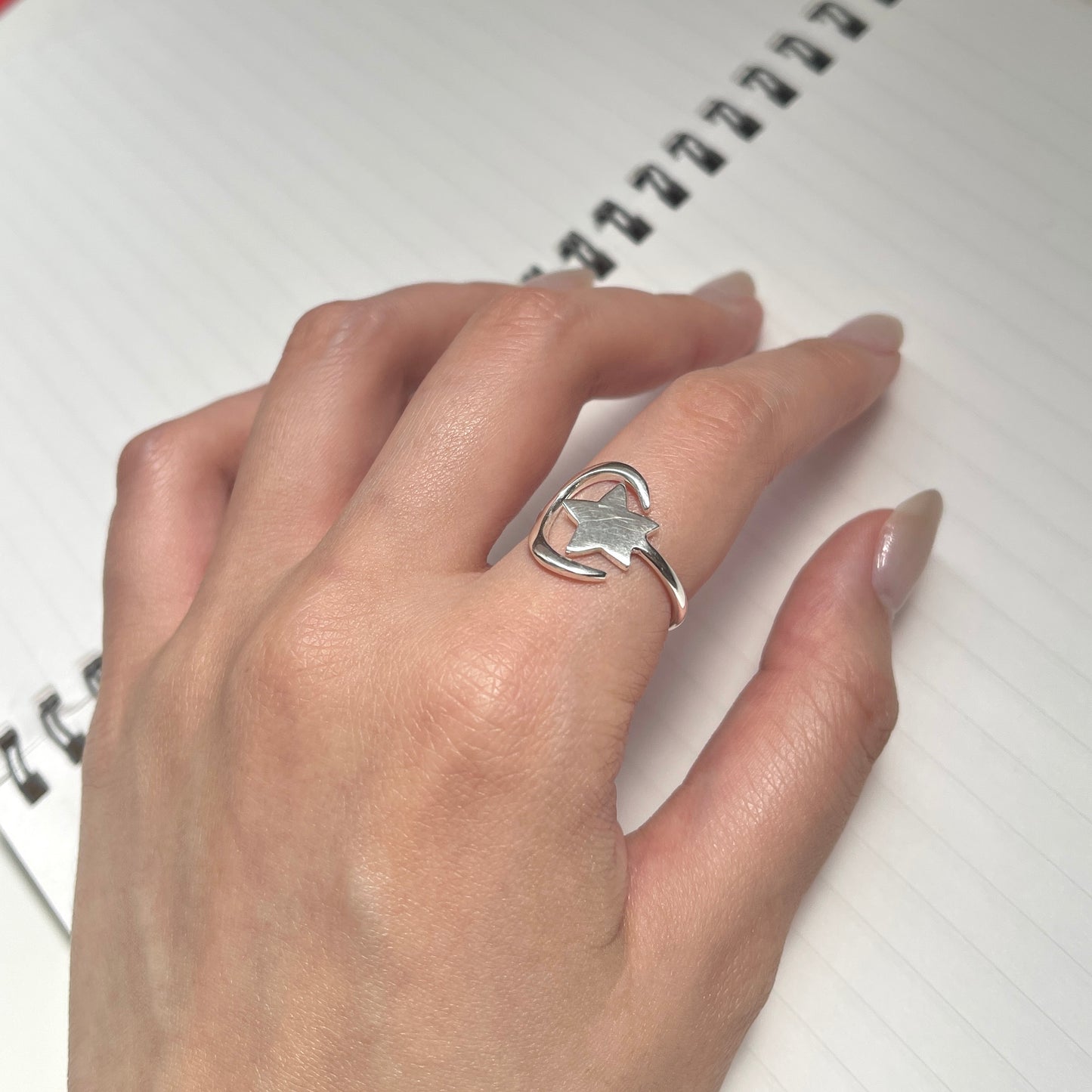 Silver925 Moon star plain ring