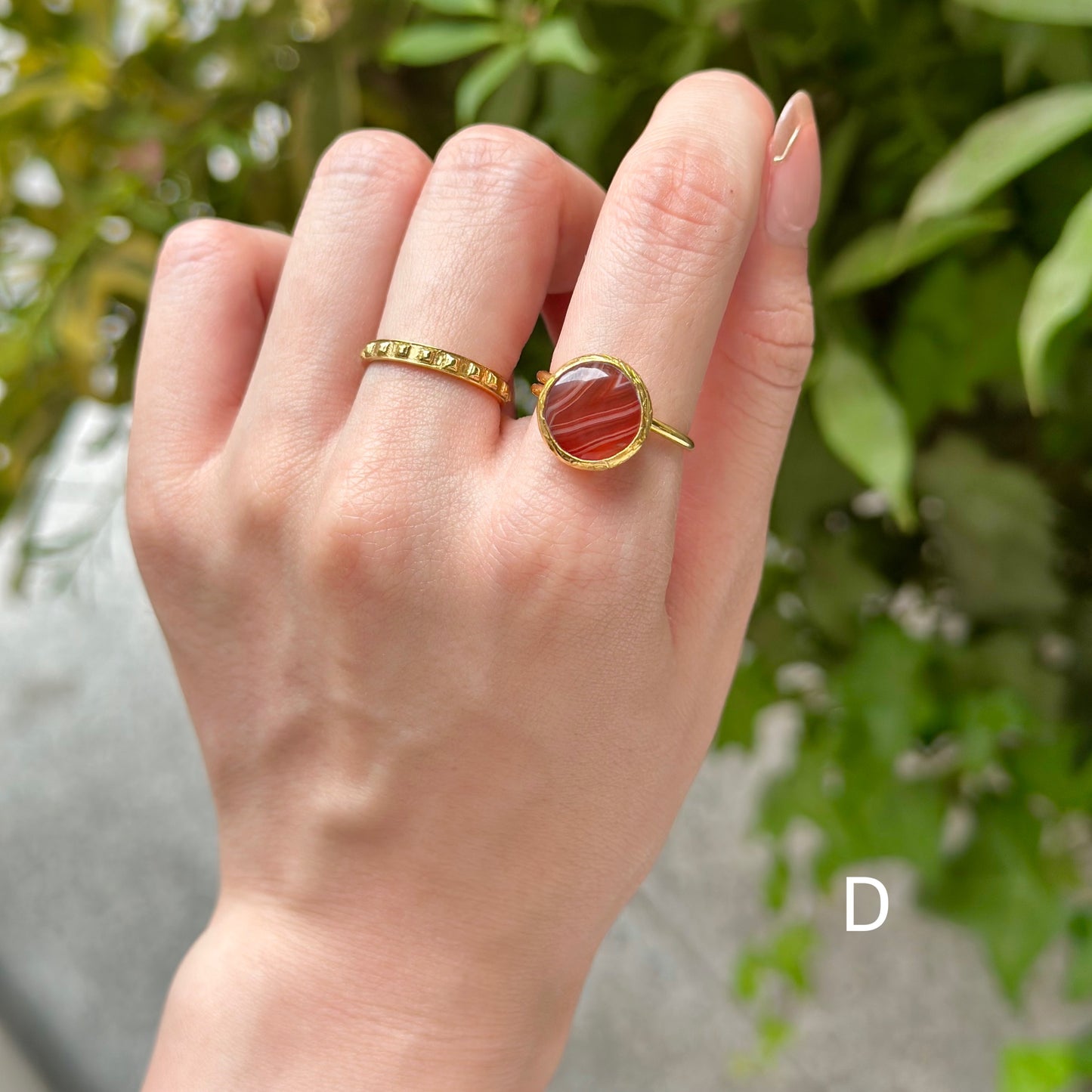 Brass 1stone ring 4