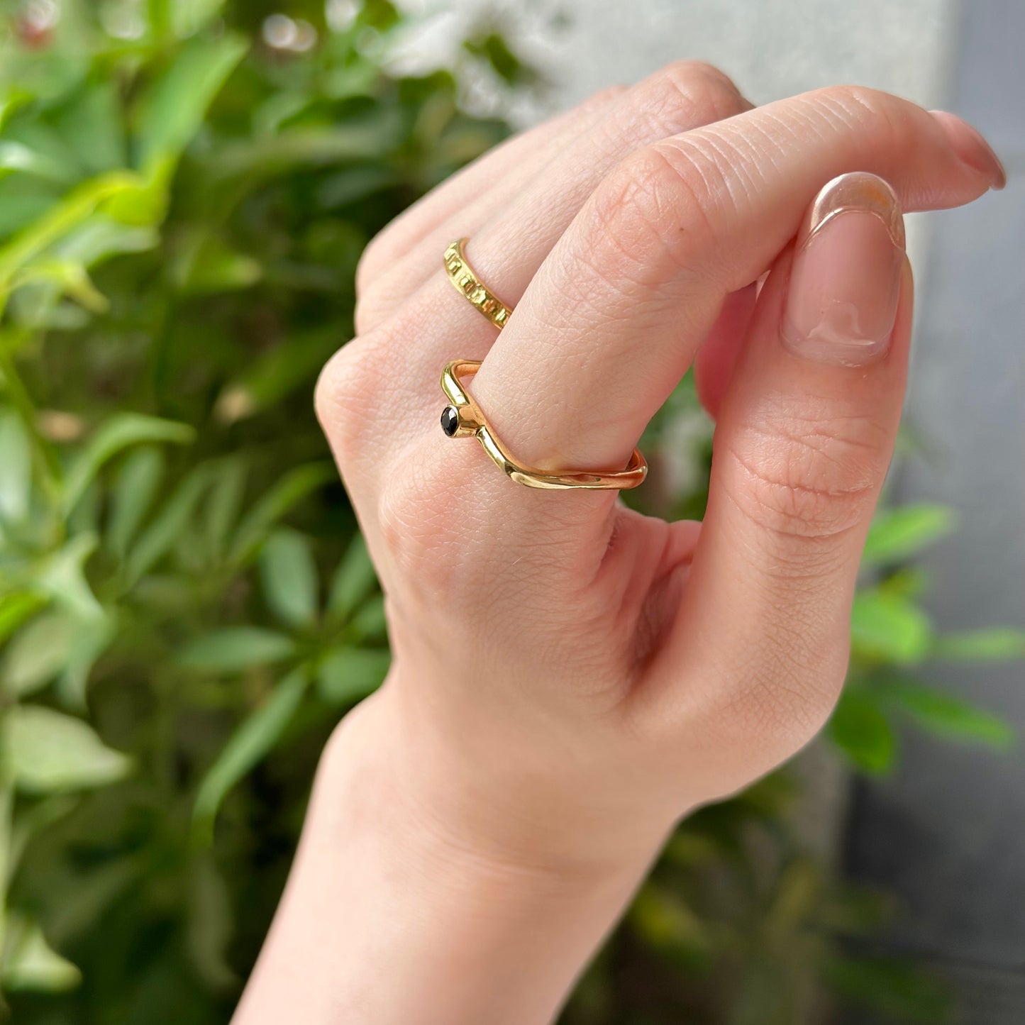 Brass square petit ring