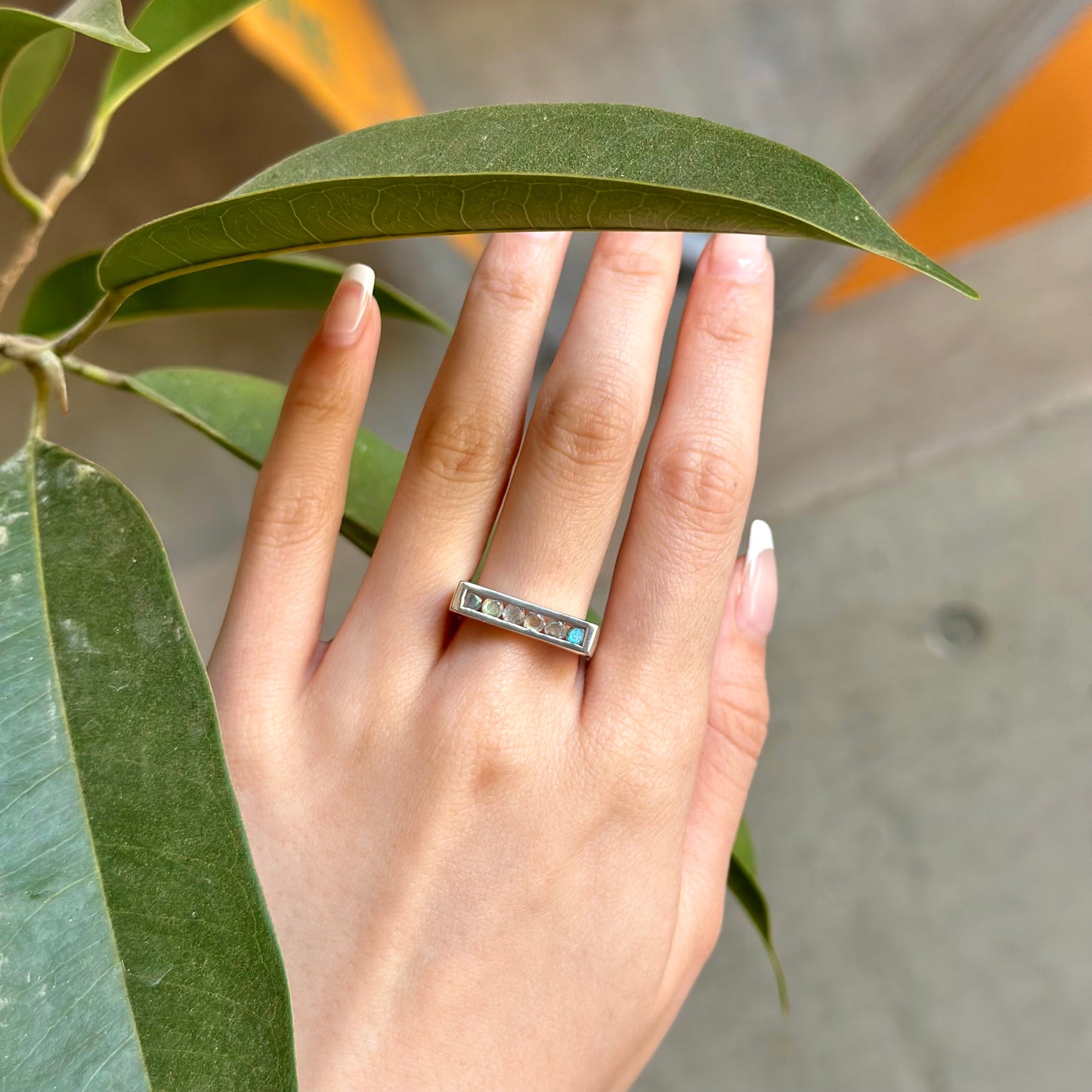 【poco】6stone line ring