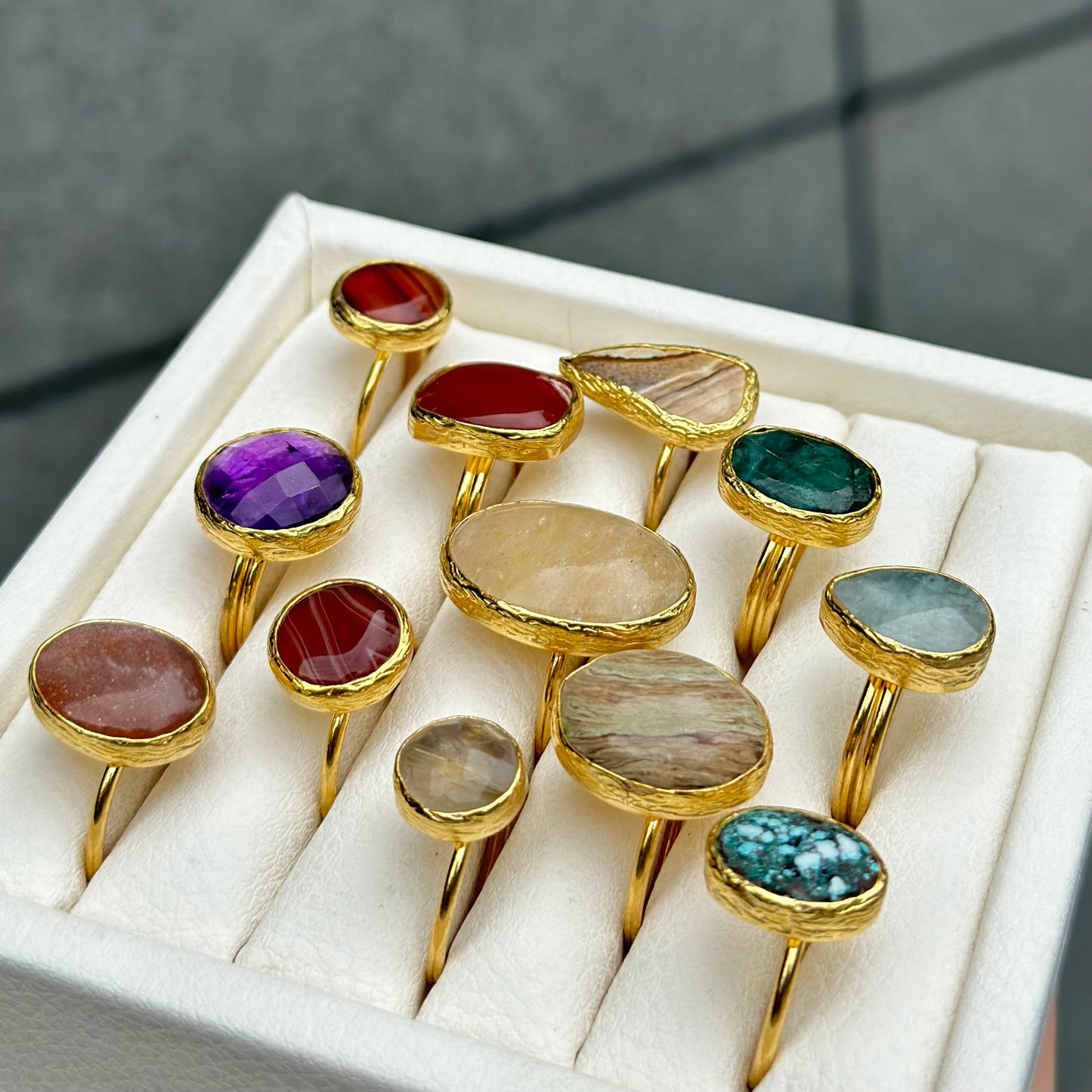 Brass 1stone ring 4