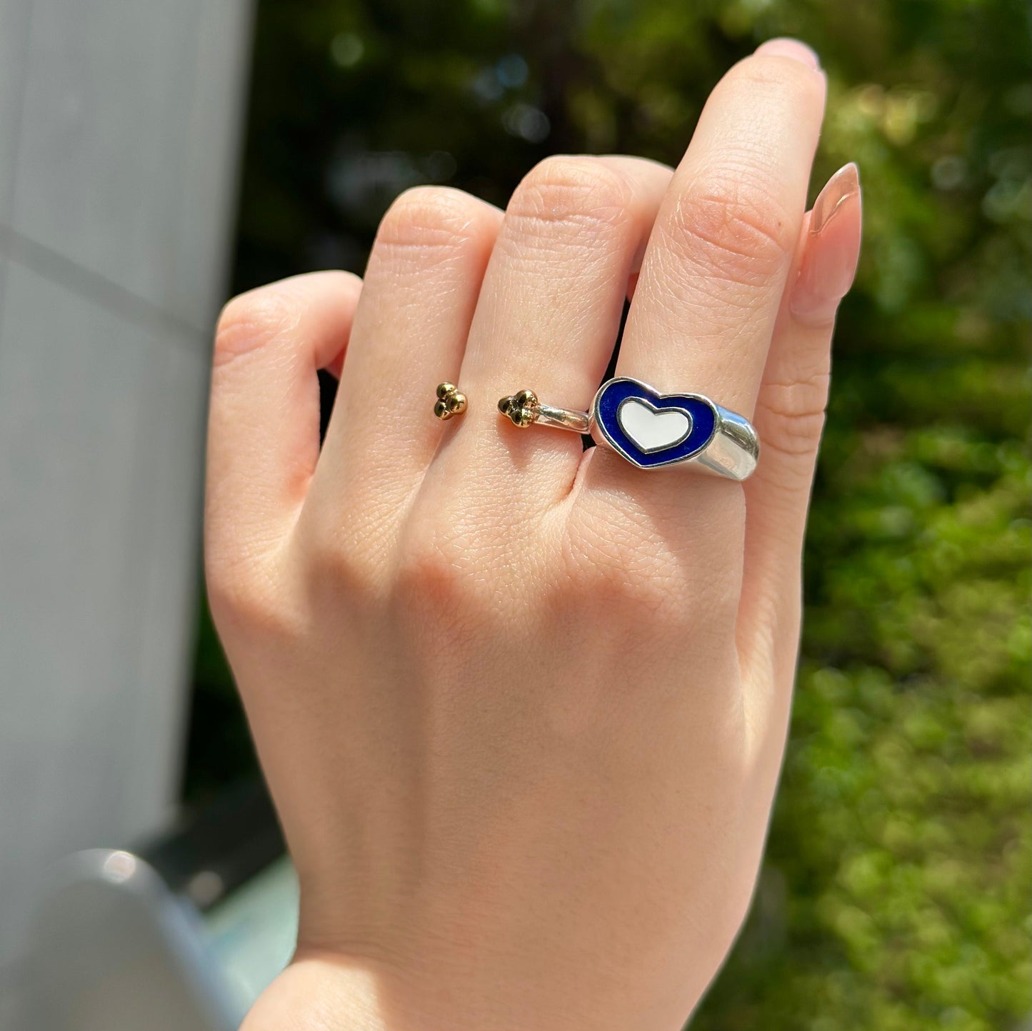 Enamel Heart ring