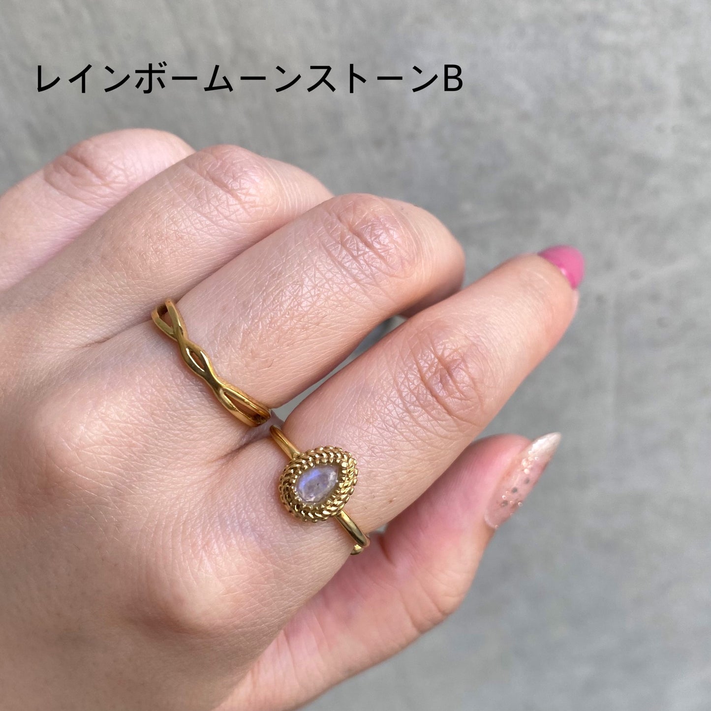 Brass petit ring 〈white/clear〉