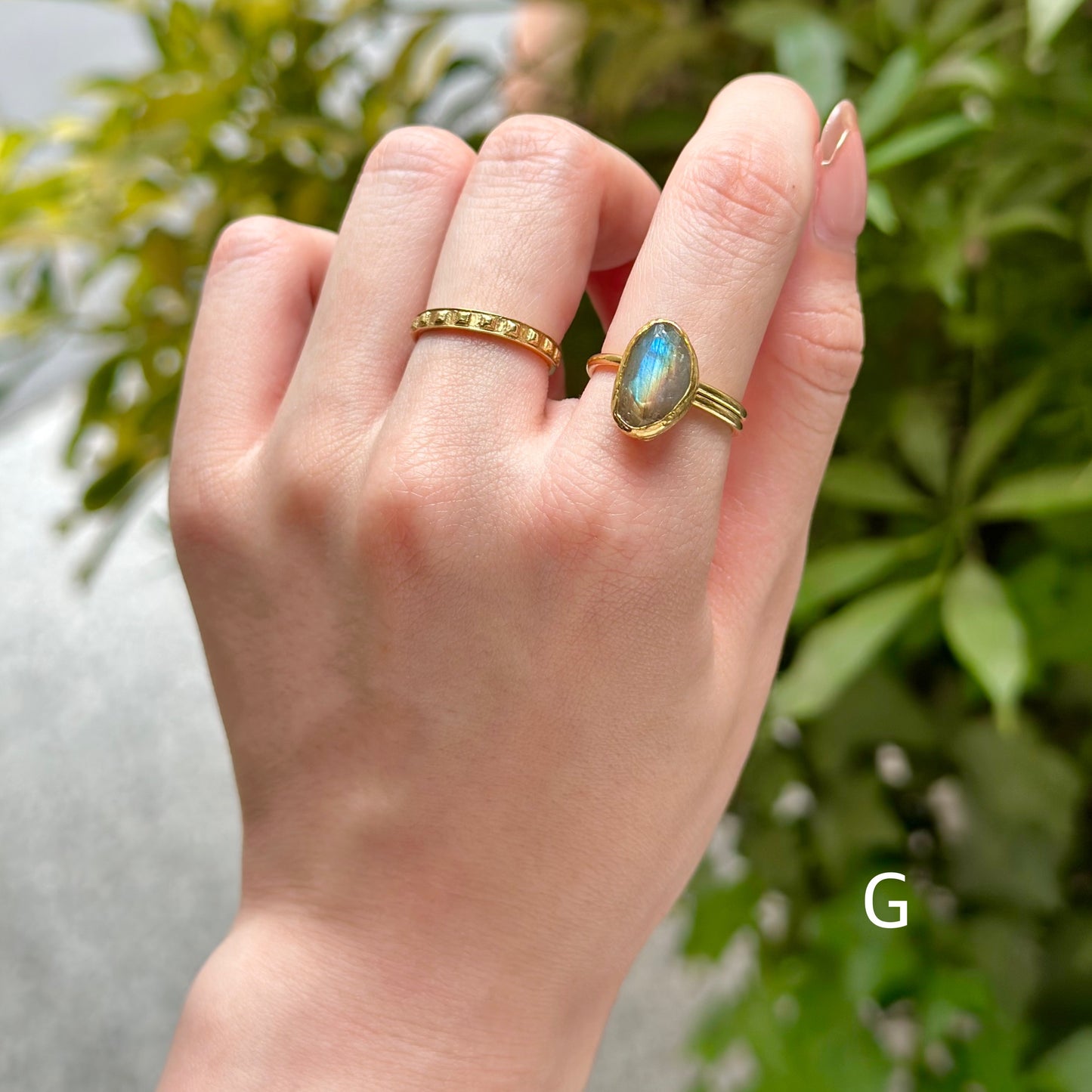 Brass 1stone ring 5