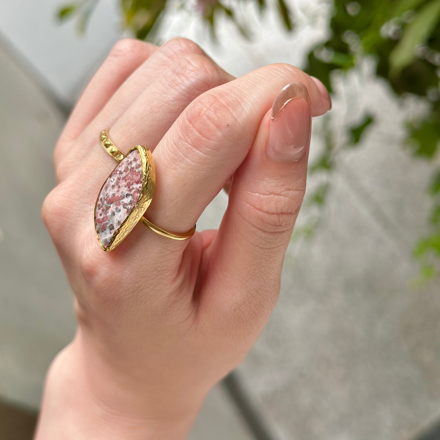 Brass 1stone ring 3