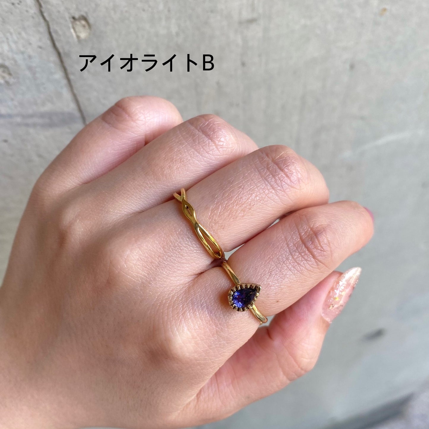 Brass petit ring〈blue1〉