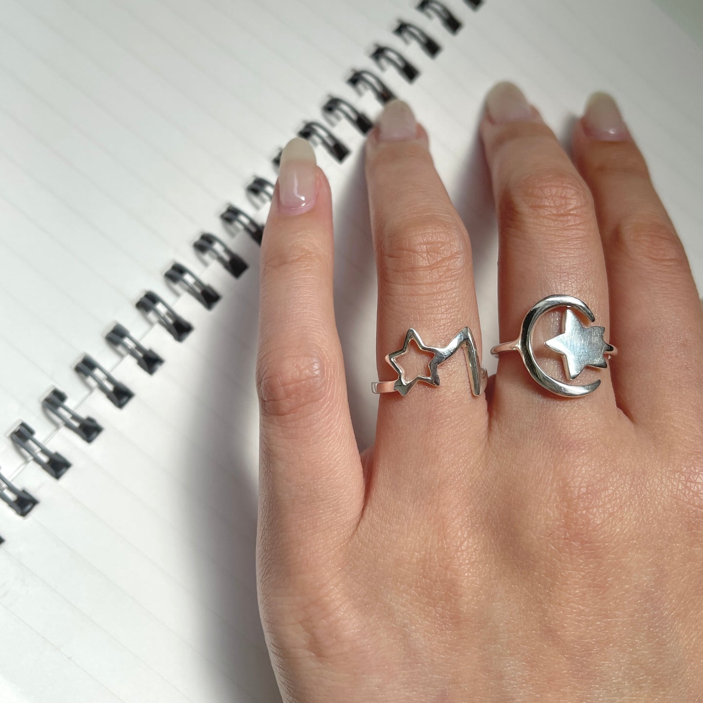 Silver925 Moon star plain ring