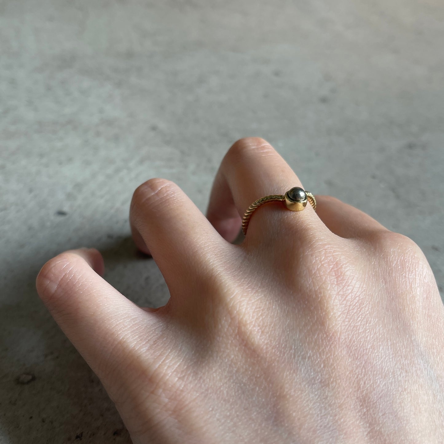 Brass V design ring