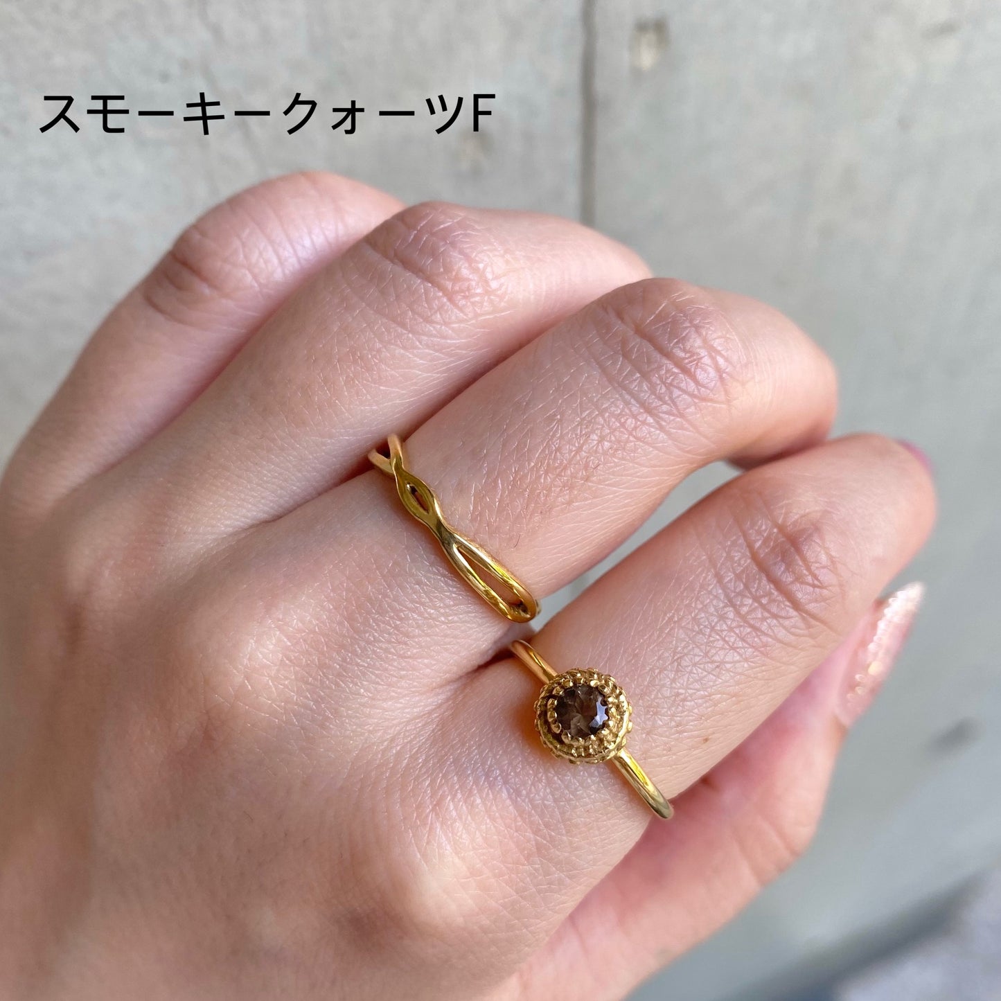 Brass petit ring〈brown〉