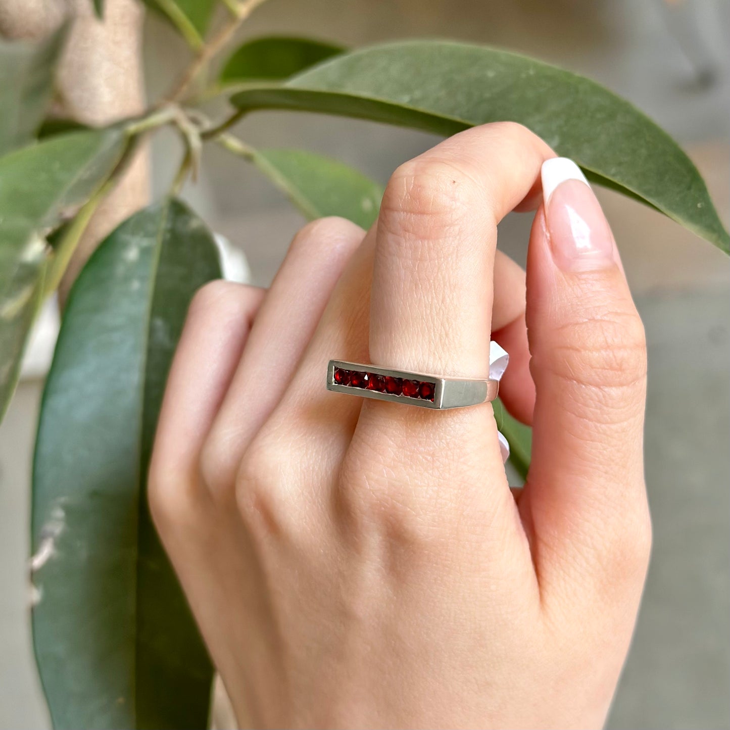 【poco】6stone line ring