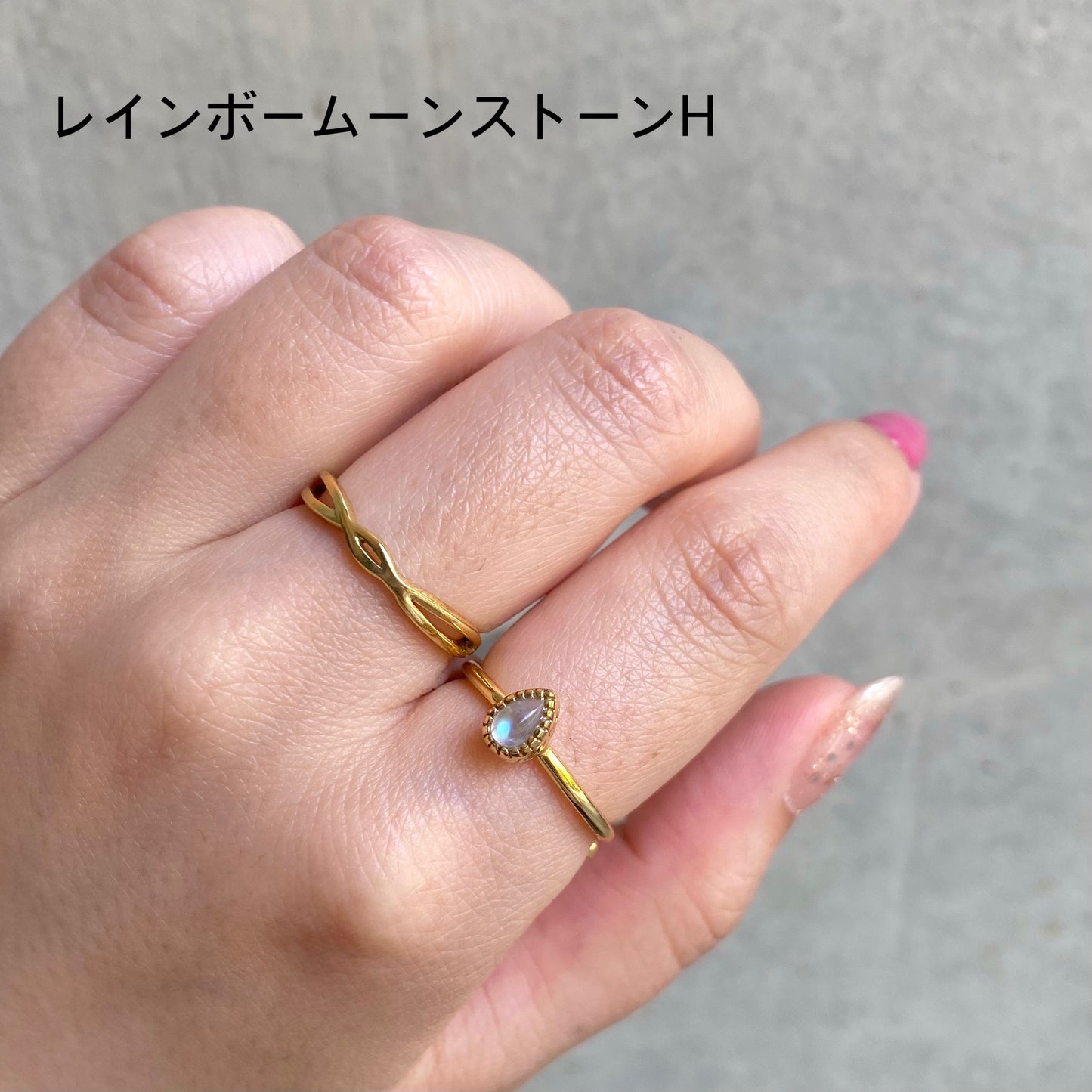 Brass petit ring 〈white/clear〉