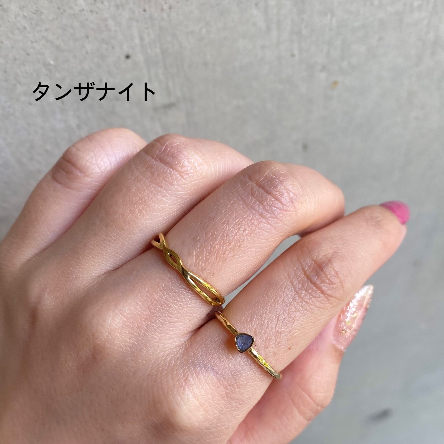 Brass petit ring〈blue1〉