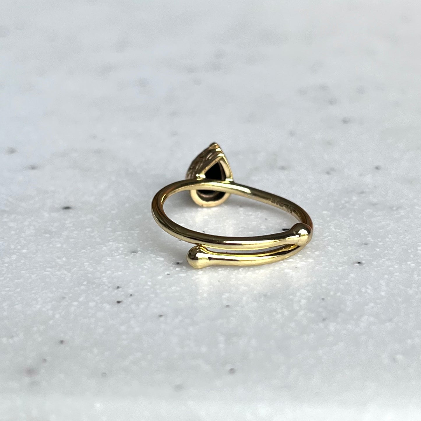 Brass petit ring〈drop〉
