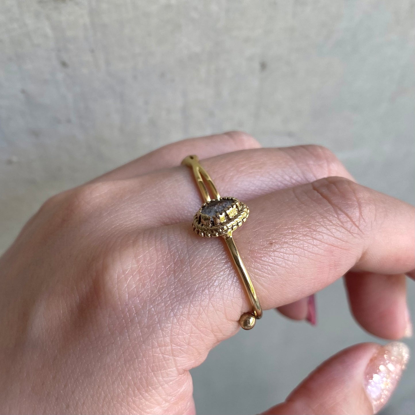 Brass petit ring〈blue1〉
