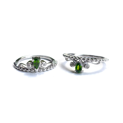 【Biju mam poco】Tiara ring  -Chrom Diopsite-