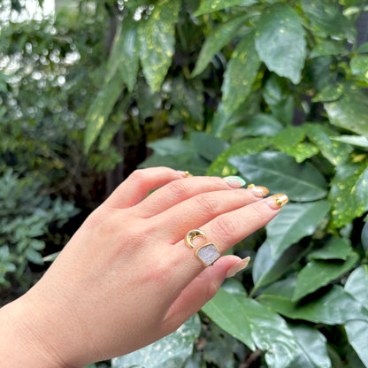 Brass Moon × Stone ring