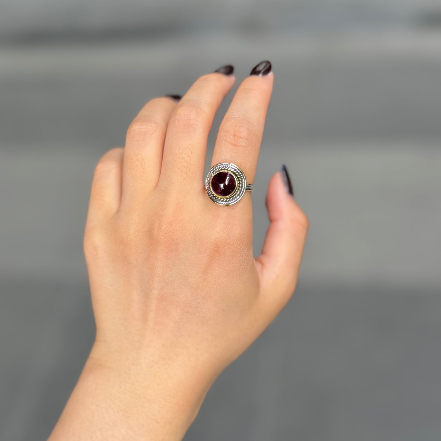 Silver925×brass design ring 22