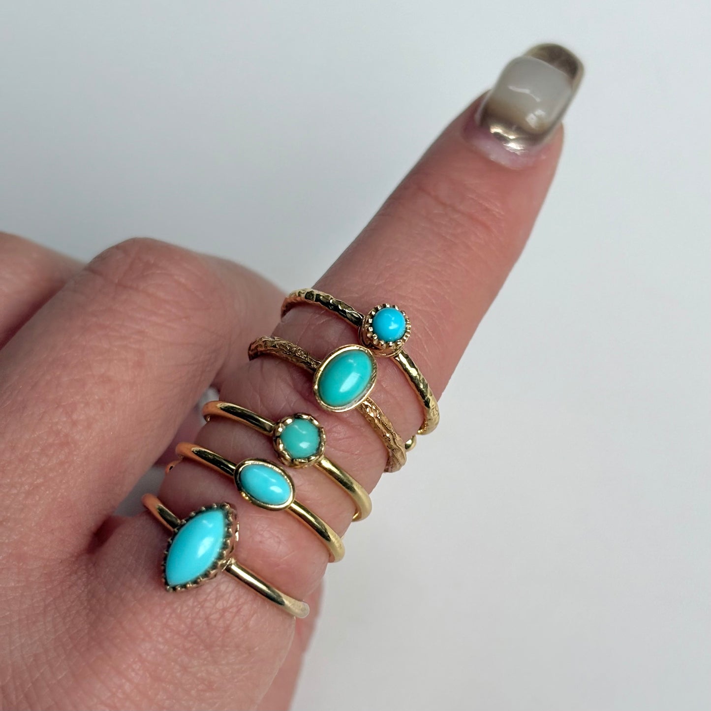 Brass petit ring〈Turquoise〉