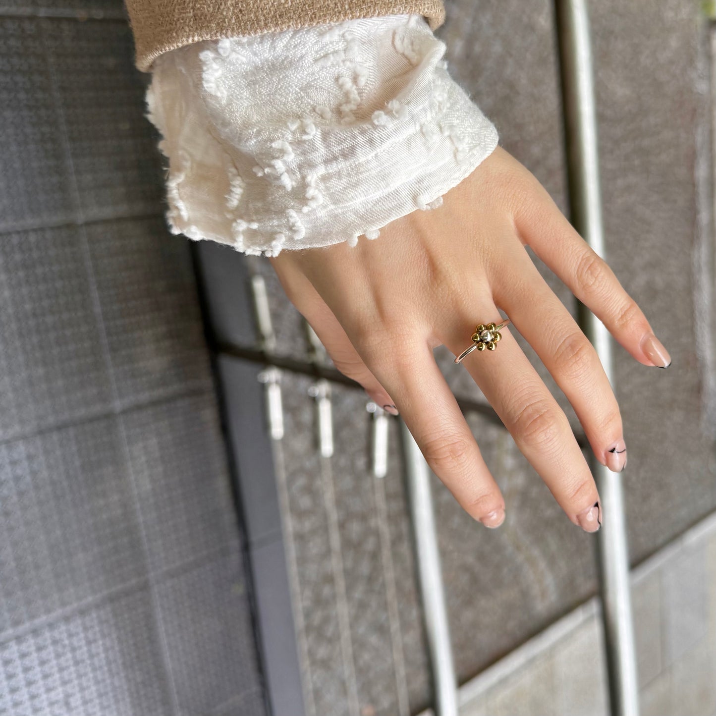 Flower plain ring 4