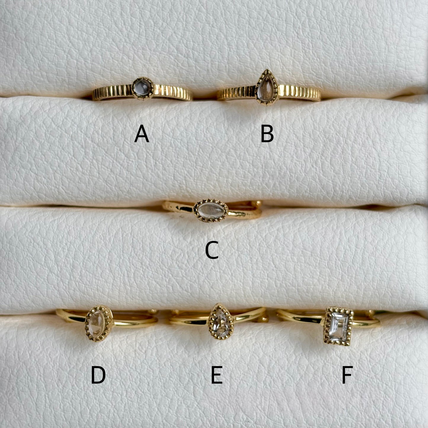 Brass petit ring 〈Crystal〉