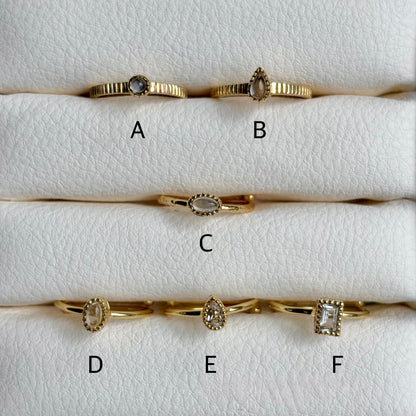 Brass petit ring 〈Crystal〉