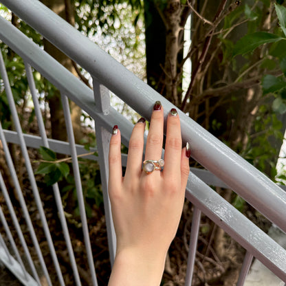 Silver925×Brass 2stone ring 20