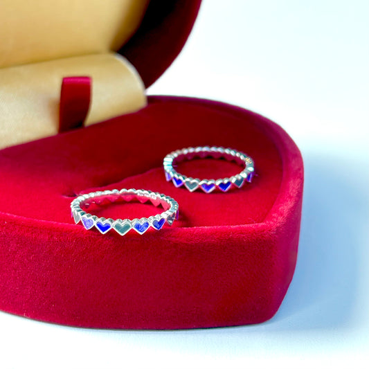 Heart enamel ring 6