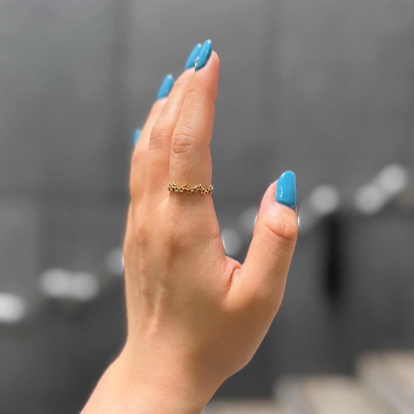 Brass star plain ring 12