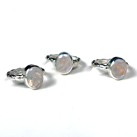 Rainbow Moonstone ring 1