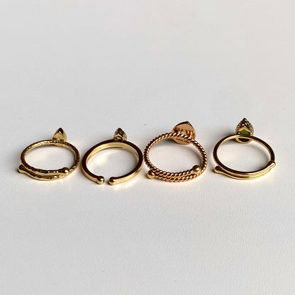 Brass petit  ring〈green〉