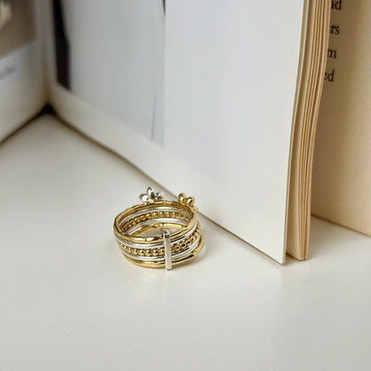 Stacking plain ring〈Flower〉