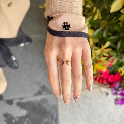 Brass 2stone ring 10